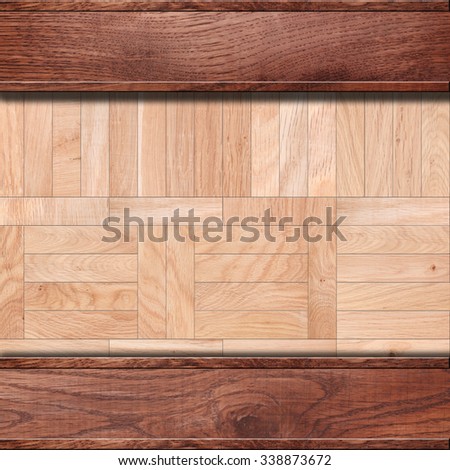 Wooden board with parquet