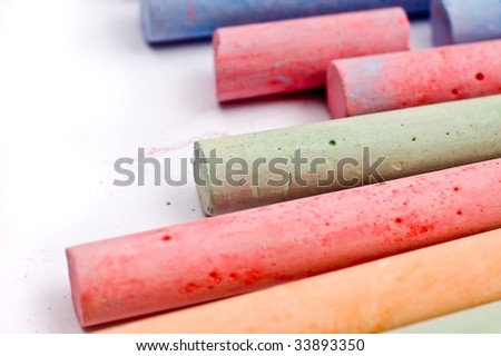 Chalks in various vivid colors (shallow depth-of-field)