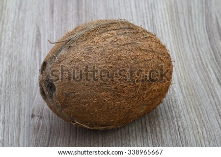Tropical Dry Cocount on the wood background