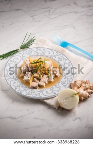 swordfish with fresh ginger and chive