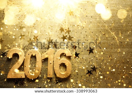 New year decoration with 2016. Royalty-Free Stock Photo #338993063