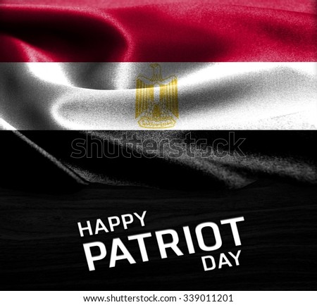 Happy Patriot Day Egypt flag on wood Texture background