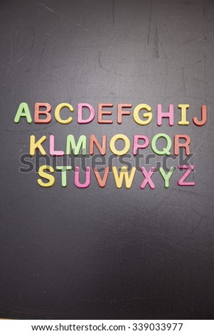 colorful alphabet on the blackboard