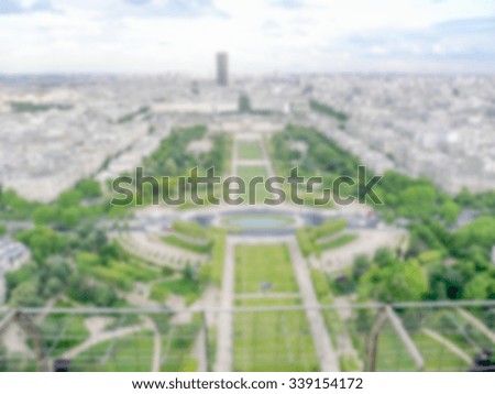 Defocused background of Paris, France. Intentionally blurred post production for bokeh effect