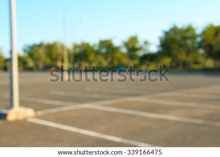 Outdoor empty parking lot with blue skies