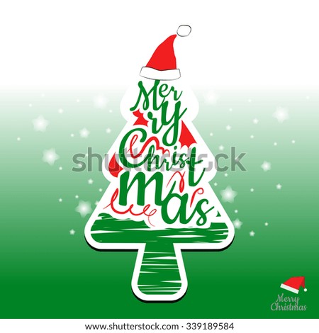 Merry Christmas tree and typography design. create by vector file.