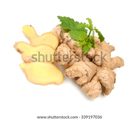 Ginger on a white background
