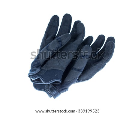 Motorcycle gloves isolated on white background.