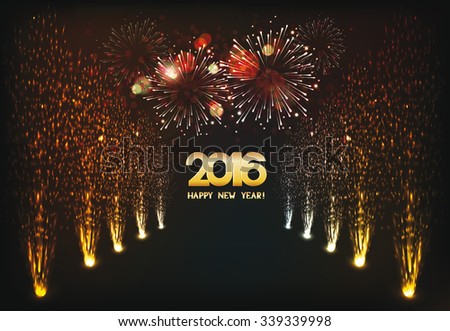 Dark new year background with fireworks