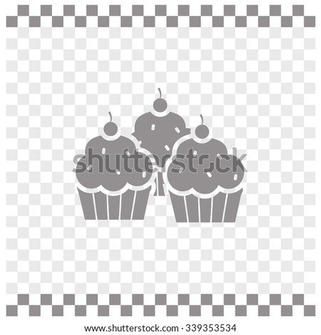 Cupcake vector icon. Candy bar objects