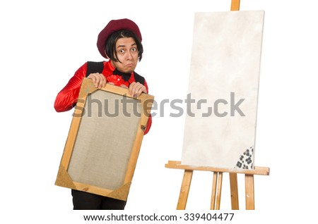 Funny artist isolated on white