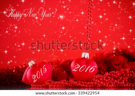 Christmas ball and decoration on abstract background