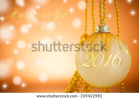 Christmas ball and decoration on abstract background