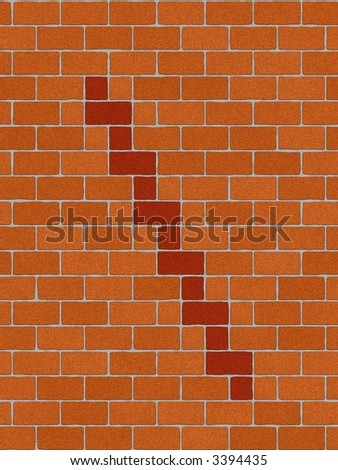 the backslash sign on seamlessly brickwall tile