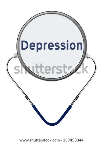 Depression medical concept and stethoscope