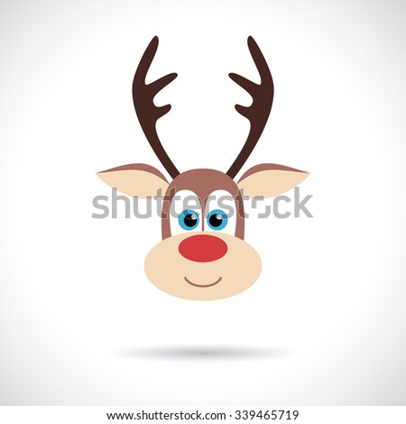 Christmas Reindeer icon. Infographic symbol with shadow. Festive style graphic design element. Traditional celebration concept. 