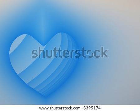 Fractal image depicting a heart with copy space for a valentine background.