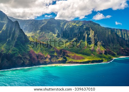 View on Napali Coast on Kauai island on Hawaii Royalty-Free Stock Photo #339637010