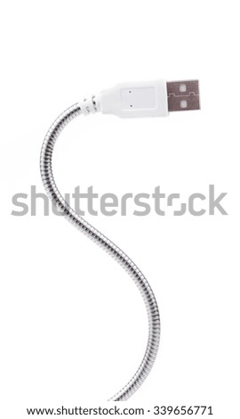 USB cable for lamp isolated on white background