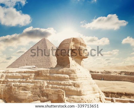 Sphinx Giza, Egypt. Royalty-Free Stock Photo #339713651