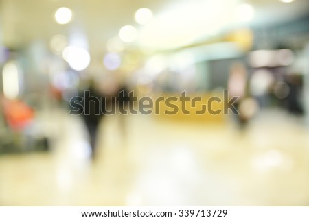 Interior of shopping center - defocused bokeh background