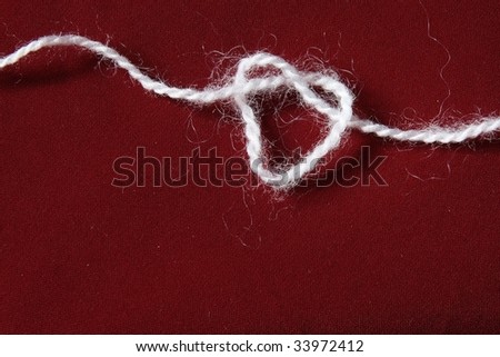 Woolen Yarn in Heart Shape with Copy Space