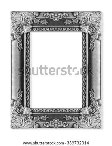 The antique frame on the white  background