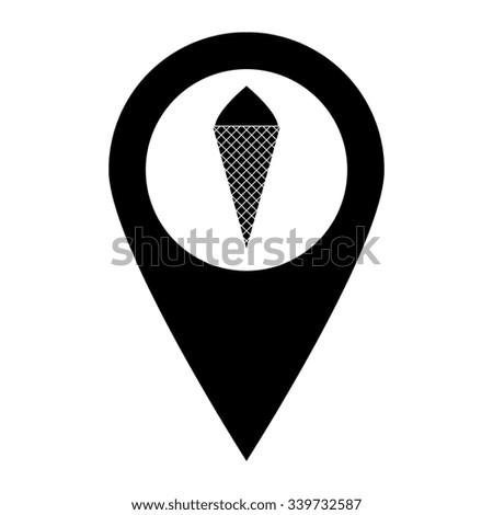 Ice cream cone - map pointer vector icon
