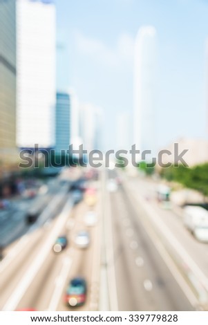Abstract blur hong kong city background