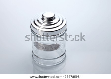air tight glass jar on the white background