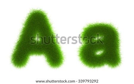 Grass Alphabet eco font isolated on white background,ideal for nature,conservation,natural,organic,education,ecology,environment,health,spring or summer 