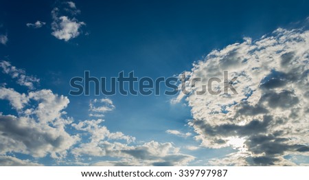 image of  blue sky on day time for background usage .(horizontal)