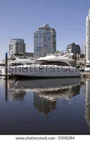 A marina in Yaletown, Vancouver, BC, Canada.