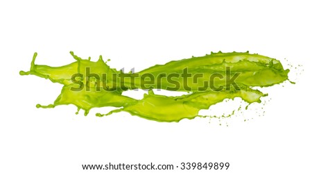 Green paint splash isolated on white background