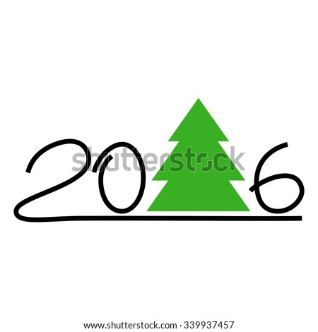 Happy new year 2016 text design on the white background