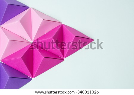 Polygon origami pyramids background
