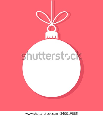 Christmas bauble white tag. Vector illustration Royalty-Free Stock Photo #340019885