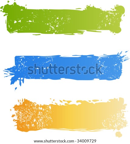 Three grungy multicolored banner set