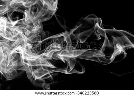 Art of white smoke on black background