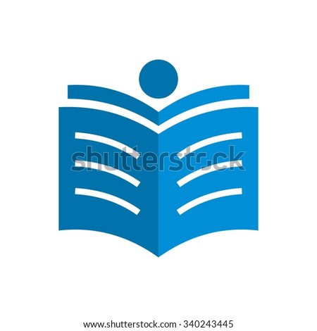 Book Icon, People Read Book Logo Template