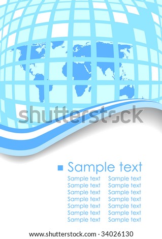 Vector concept - business card with globe; clip-art