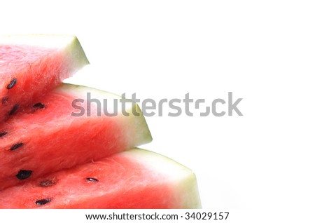 Melon slices on isolated on white background