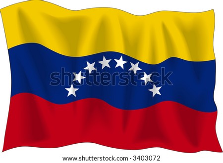 Waving flag of Venezuela isolated on white