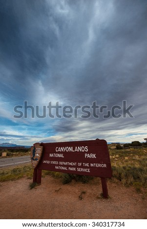 Canyonlands National Park Entrance Sign  Moab Utah United States 