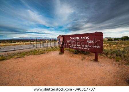Canyonlands National Park Entrance Sign  Moab Utah United States  Royalty-Free Stock Photo #340317737