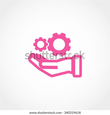 hand and mechanism vector Icon Isolated on White Background