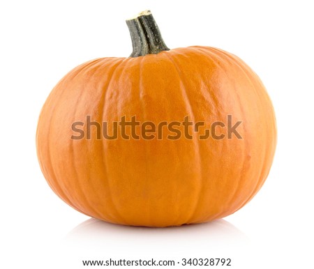 Studio shot of orange pumpkin isolated on white background