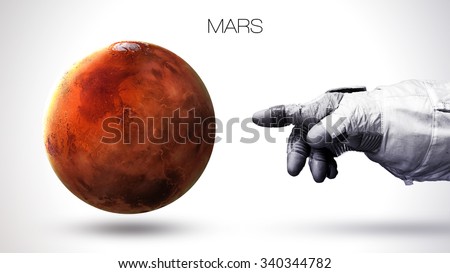 Mars - High resolution best quality solar system planet. All the planets available. This image elements furnished by NASA. Royalty-Free Stock Photo #340344782