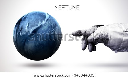 Neptune - High resolution best quality solar system planet. All the planets available. This image elements furnished by NASA.