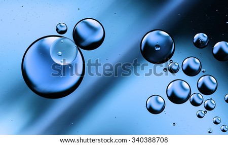 oil drops on the water surface